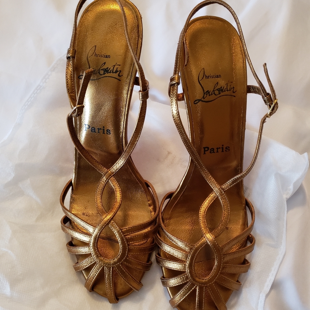 Christian Louboutin heels copper color